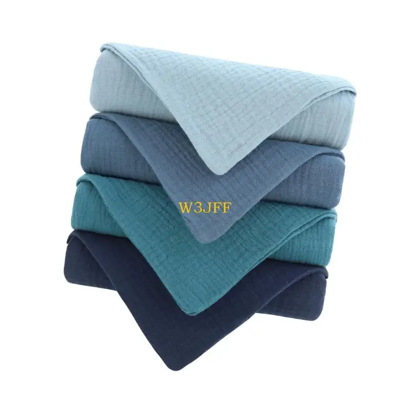 W3JF منشفة وجه لحديثي الولادة من القطن مناشف أطفال تنظيف لطيف 2-طبقة للبشرة الحساسة سريعة الجفاف أساسية 4 قطعة/المجموعة #3