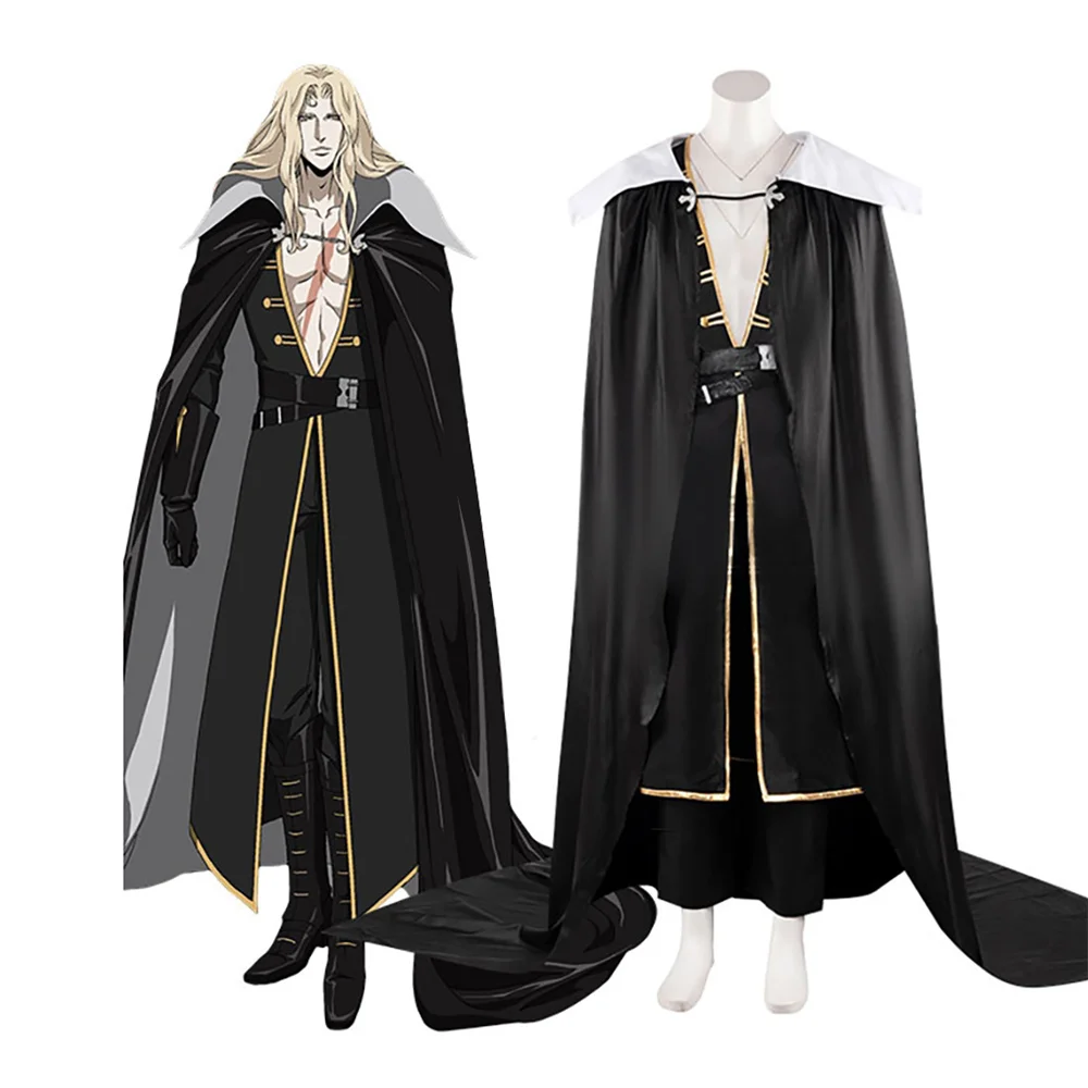 Game Season 4 Alucard Cosplay Costume Black Uniform For Men Christmas Halloween Party Outfits