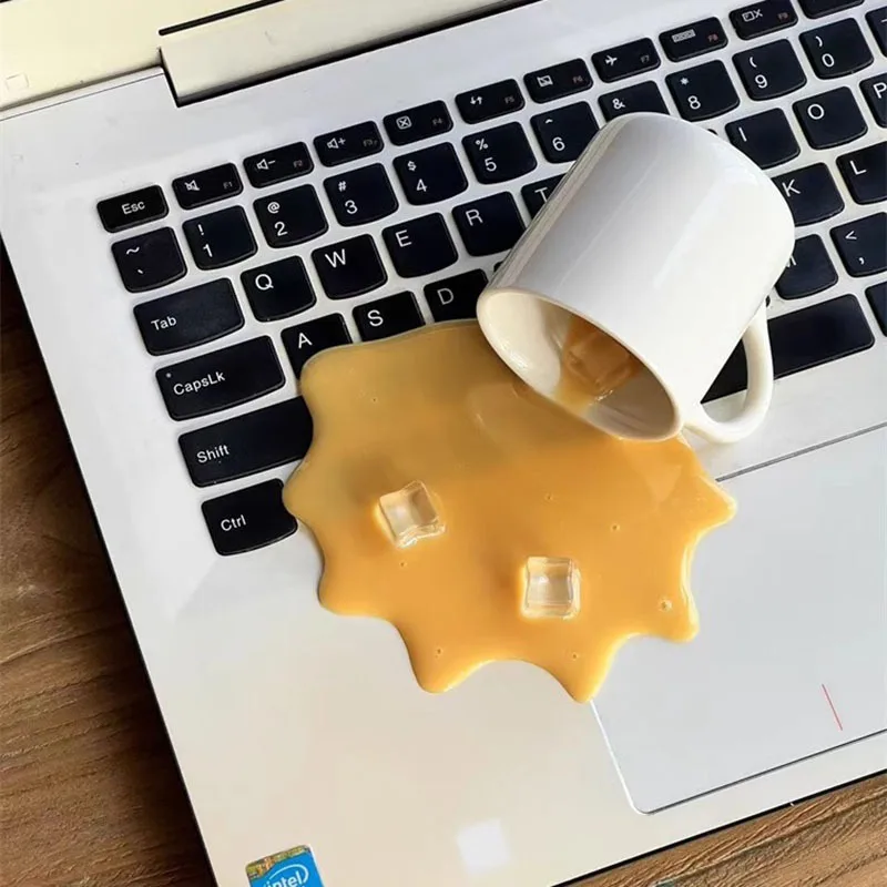 Fun and Creative Design with Spilled Coffee, Innovative and Quirky Desktop Decoration Toys, Fun Phone Holders, and Fun Gifts