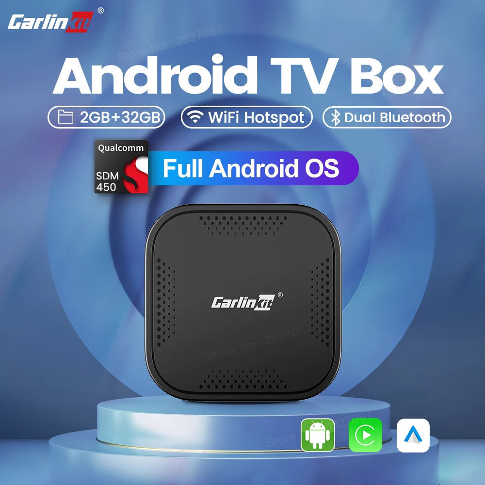 CarlinKit CarPlay Ai Box SDM450 Android TV Беспроводной CarPlay Android Auto Box Smart Car Мультимедийная потоковая коробка видео 5G Wi-Fi