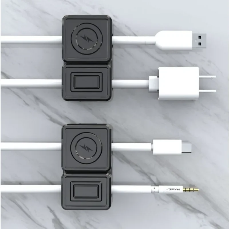 Self-adhesive Magnetic Cable Organizer Data Charge Cord Headphone Mouse Line Double-door Desktop Wire Magnet Management Clips