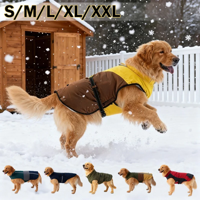 

Thick Turtleneck Dog Snowsuit Winter Warm Reflective Coat for Small Medium Dogs Cats Yorkie Chihuahua Puppy Outdoor Clothing