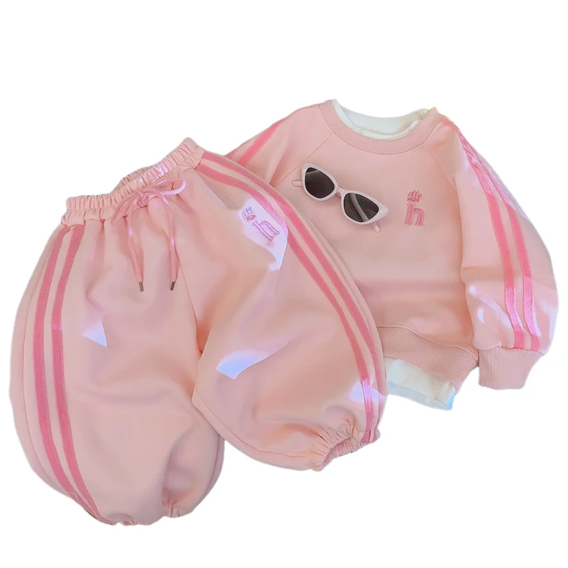 2026 Neue Herbst Baby Jungen Mädchen Sweatshirt Kleidungssets Kinder Langarm Bestickte Pullover Tops+Hosen Kinder Trainingsanzug Outfit – Detail 7