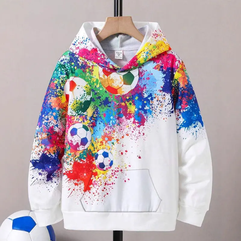 Boys Hoody 2025 Spring Autumn Graffiti 3D Children Pullover Basketball Teenager School Shirts Kids Sweater Baby Outfits Clothes