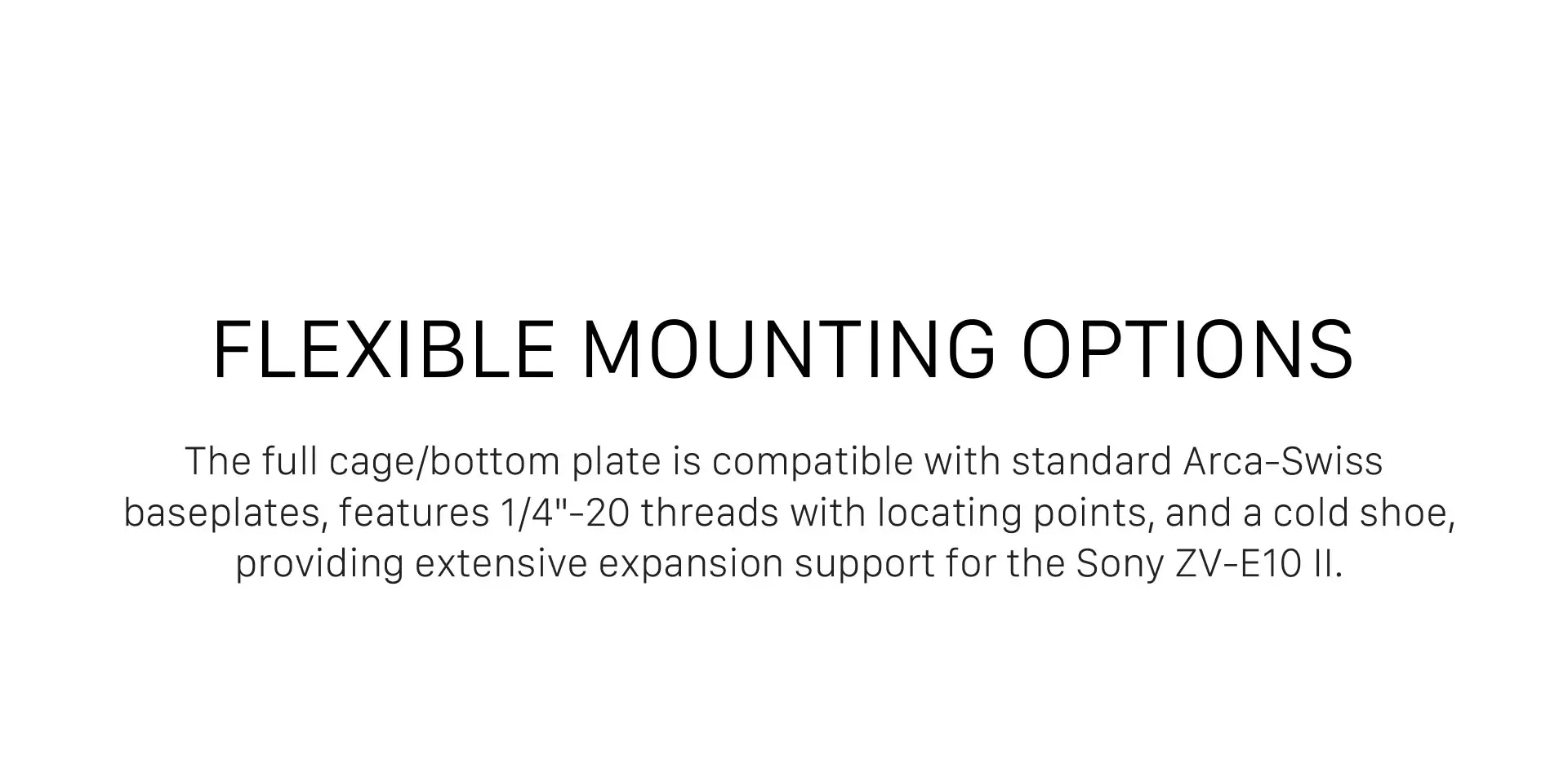 TILTA Kamerakäfig für Sony ZV-E10 II TA-T69-FCC-B mit Arca-Swiss Schnellwechselplatte Kaltschuh – Detail 7
