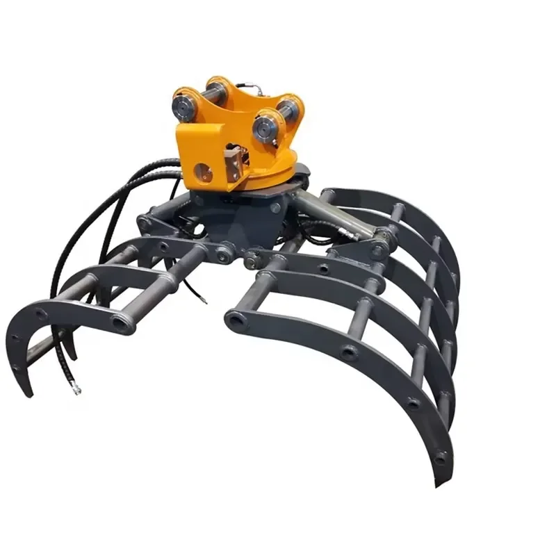 Hydraulic Root Rake Grass Grapple for Excavator
