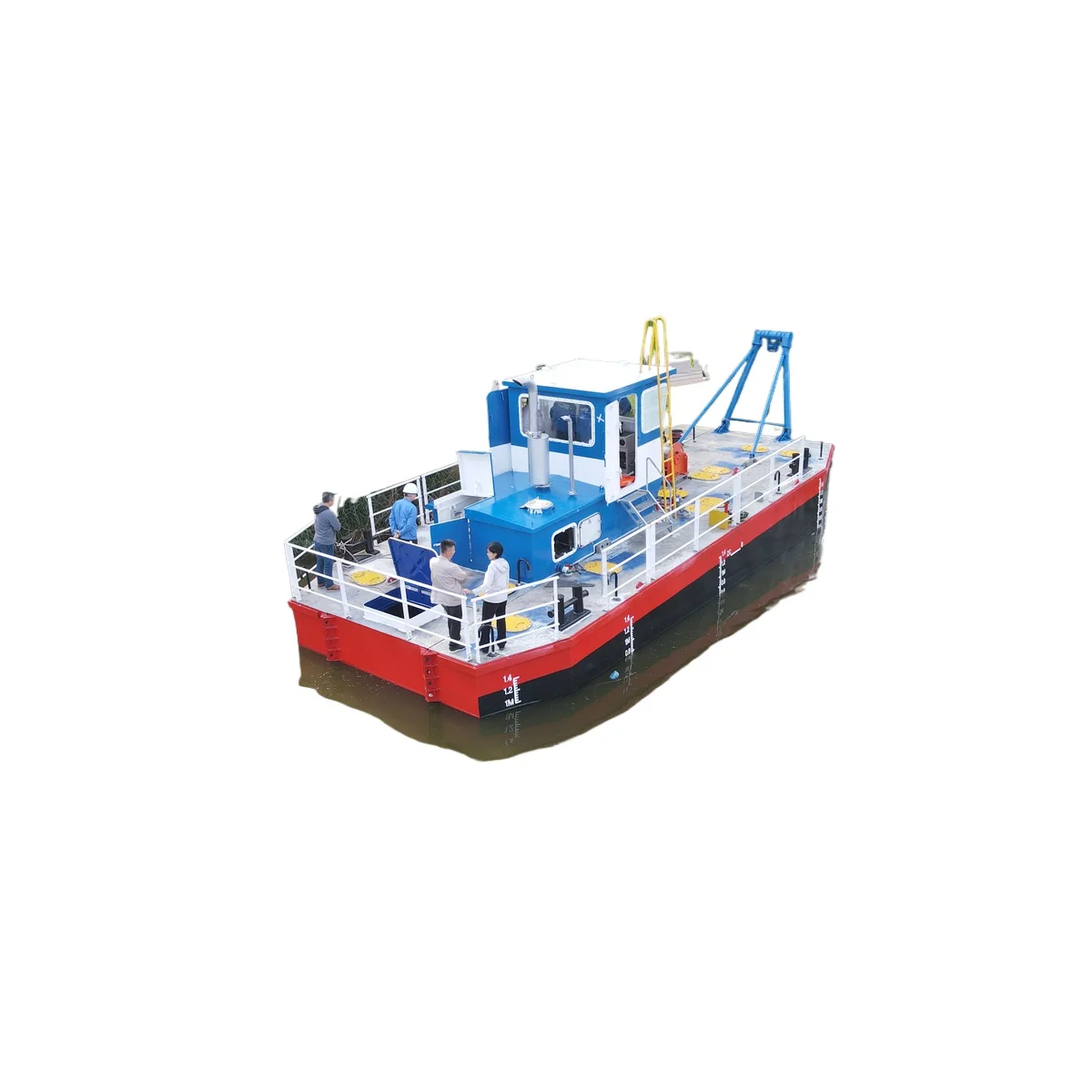 Amphibious offshore tugboat multi-purpose vessel with core engine 350HP diesel engine, steel 13.8m crane, professional type