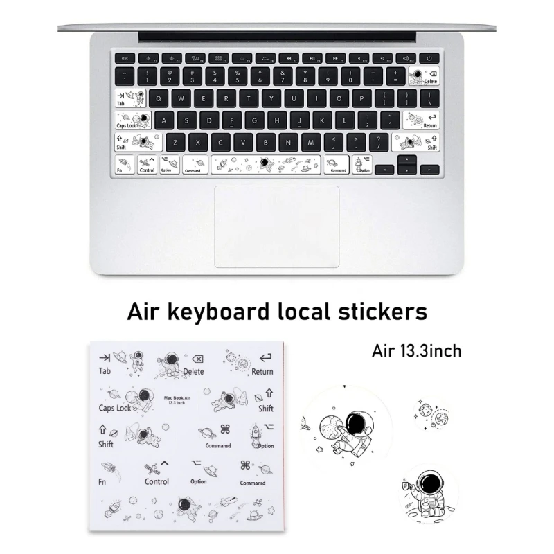 F3KE Notebook English Keyboard Sticker Color Button Sticker For macair Laptops Computer Sticker Scrub Repair Film