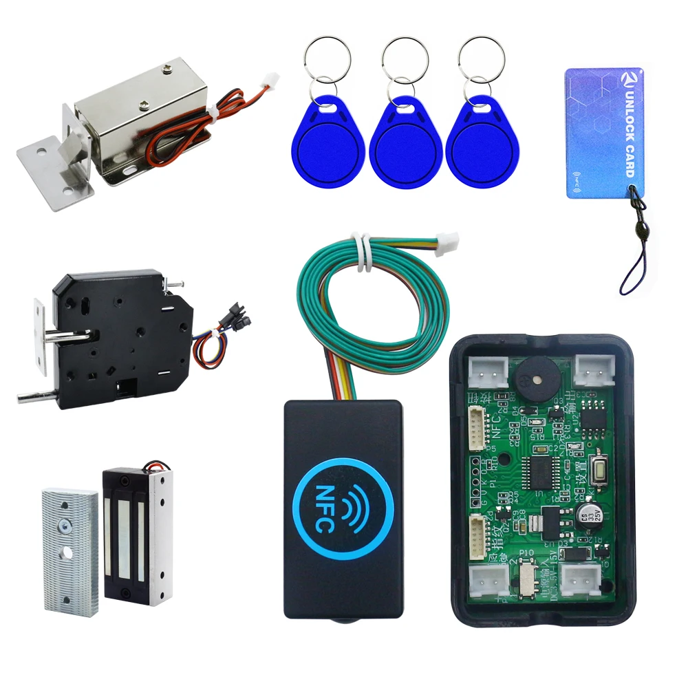 

Small IC card induction door lock suit DC12V cabinet door electric lock access control system display cabinet electric lock