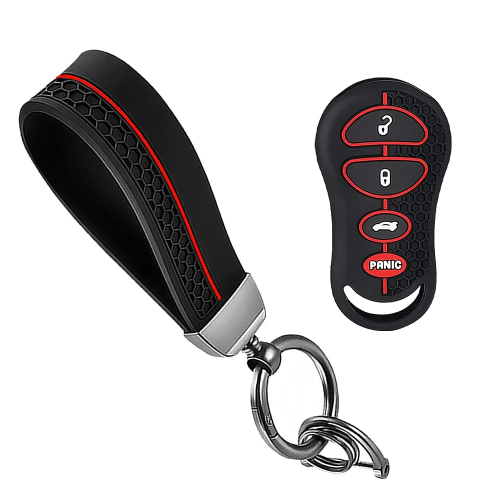 Key Fob Cover For Chrysler 300M Grand Voyager PT Cruiser Sebring Jeep Liberty 4 Button Silicone