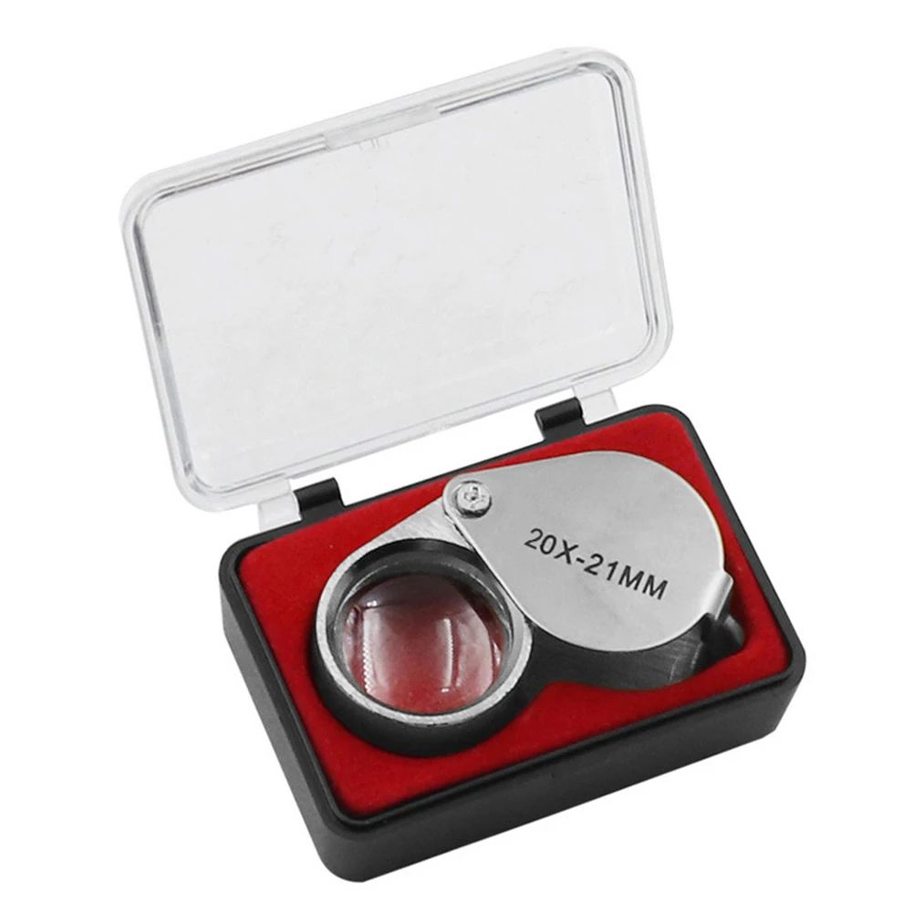 20x Magnifier Jewellers Loupe Protective Storage Box Tiny And Portable Watch Making Attach To Neck Chain Glass Lens