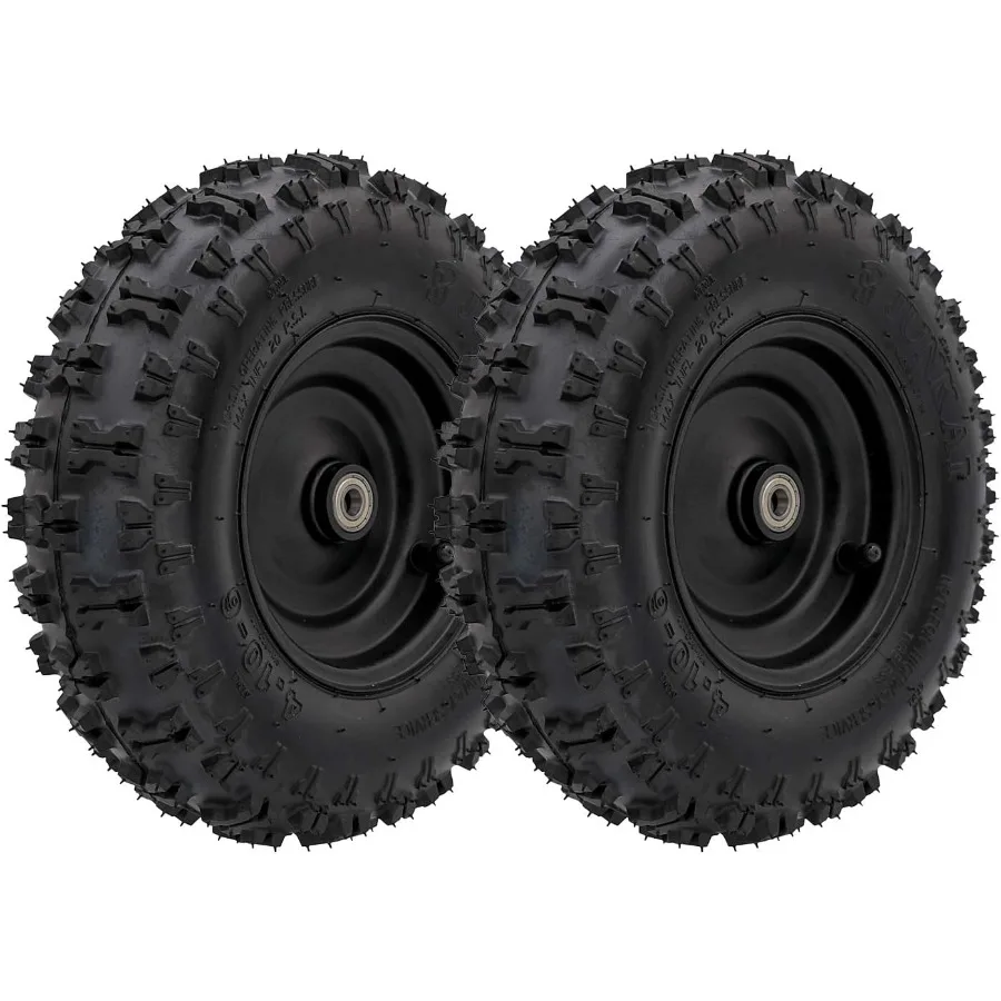 

2PCS 4.10-6 Tubeless Tire with Rim and 6001ZZ Bearings Designed for Off-Road ATV Scooter Quad Bikes and 4 Wheelers Durable High
