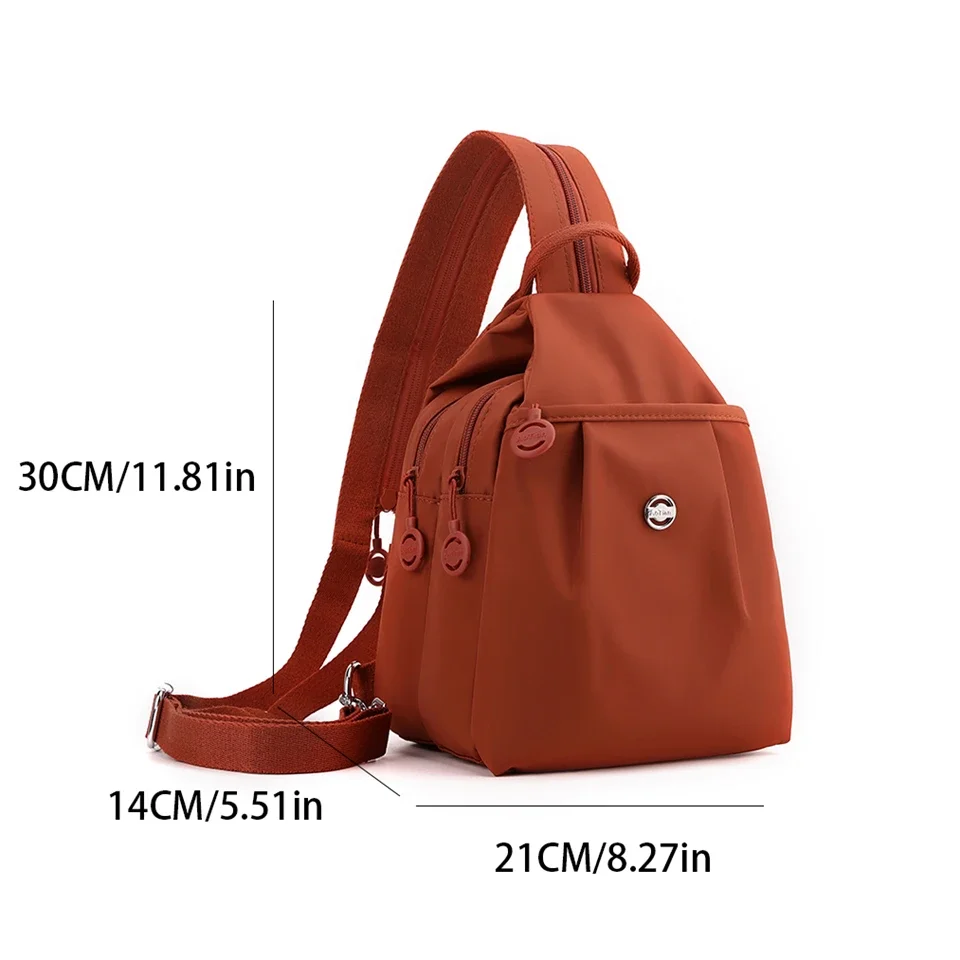 Pequena mochila leve pendulares, bolsa de escola estudantil multi-bolso, bolsa crossbody ombro ciclismo, novo lazer