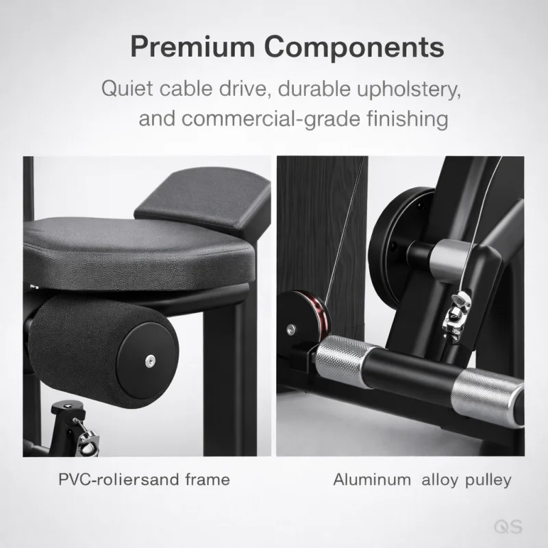Matte Black Heavy Duty HM81 Low Row Full Enclosed Adjustable Back Trainer