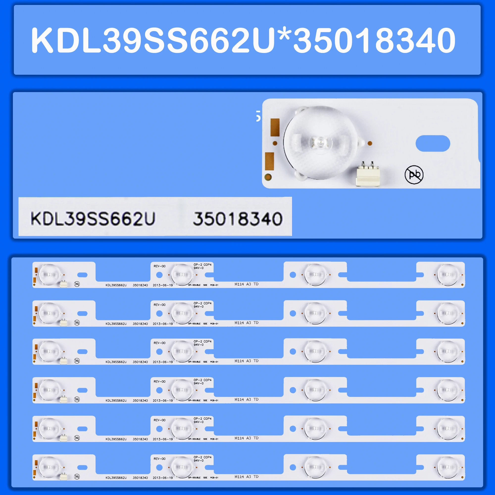 LED backlight Strips For SLE40F82M4 KDL40SS662U L40T20SMART 40L2400 40L540040 DL3944 40L2400U KDL39SS662U*35018340