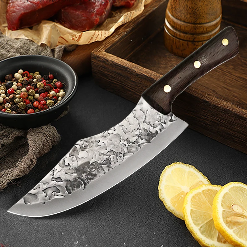 

WXCOO Sharp Meat Cleaver Hand-Forged Hammered Kitchen Chef Knife Multi-Purpose Boning Knives Universal Knife Fruit Knife