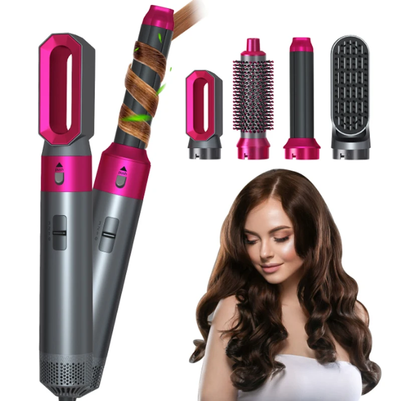 5-IN-1 Electric Hair Dryer Hot Air Comb Multifunctional Automatic Curling Iron Straight Hair Comb Hair Dryer for Women's Styling