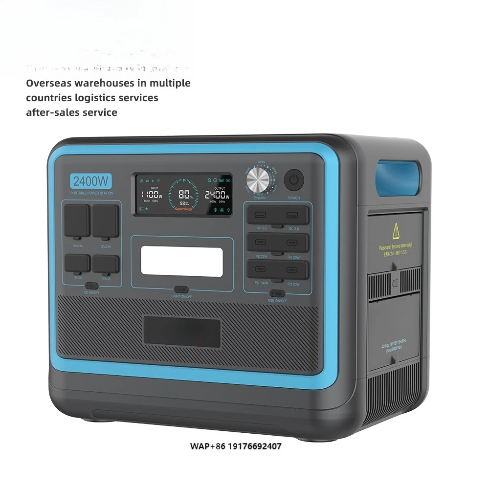 

2400W Portable Power Station Solar Generator with Hyper Flash Charging Energy System, UPS and LiFePO4 Battery Power Station