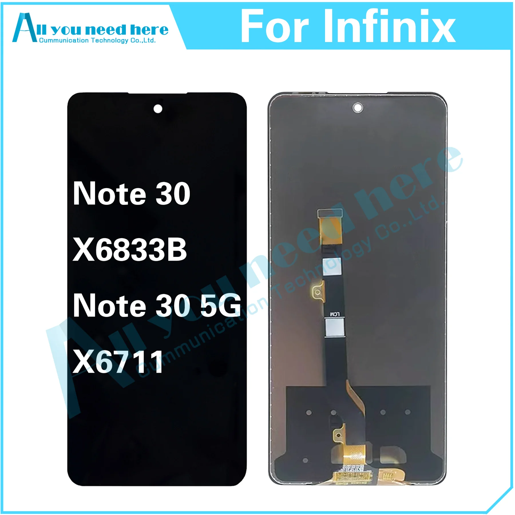 

100% Test For Infinix Note 30 4G 5G X6711 X6833 X6833B LCD Display Touch Screen Digitizer Assembly Repair Parts Replacement