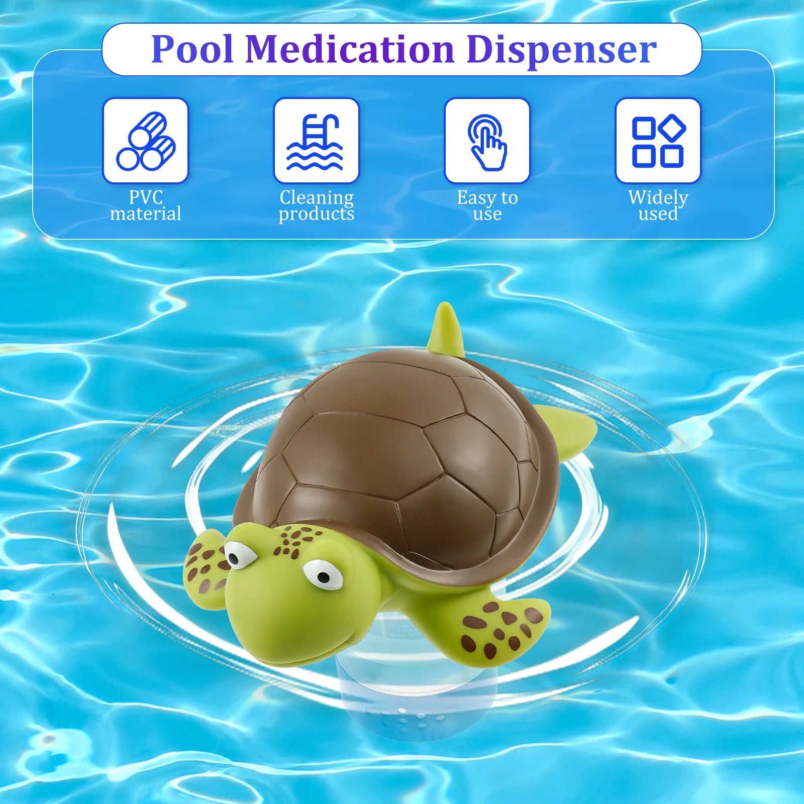 Pool Chlorine Floater Plastic Large Capacity Floating Chlorine Dispenser Adjustable Turtle Chlorinator Pool Cleaning Supplies