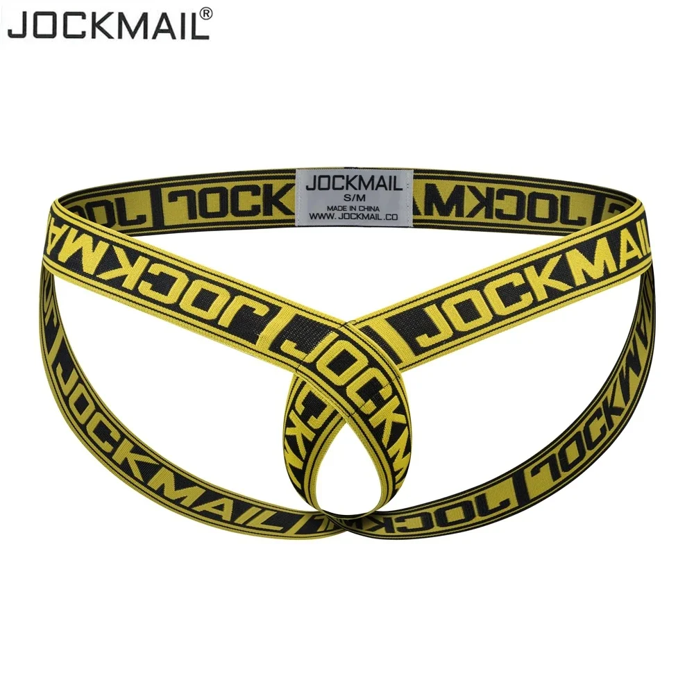 JOCKMAIL Cockstraps Men Underwear Sexy Jockstrap Pouch Cuecas Fashion Letter Elastic Thongs Underpants Gay Slip Homme Srting