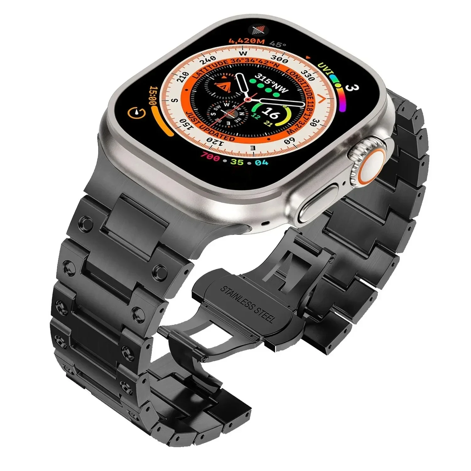 

Stainless Steel Strap for Apple Watch Band Ultra 2 49mm 10 9 8 7 45mm 41mm 42mm 46mm Metal Bracelet iWatch 6 5 4 SE 44mm Correa