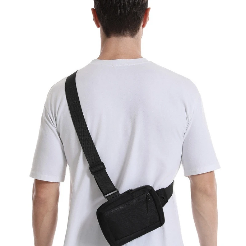 Saco de peito pequeno impermeável para homens e mulheres, mini saco crossbody de nylon, esportes de lazer ao ar livre, novo