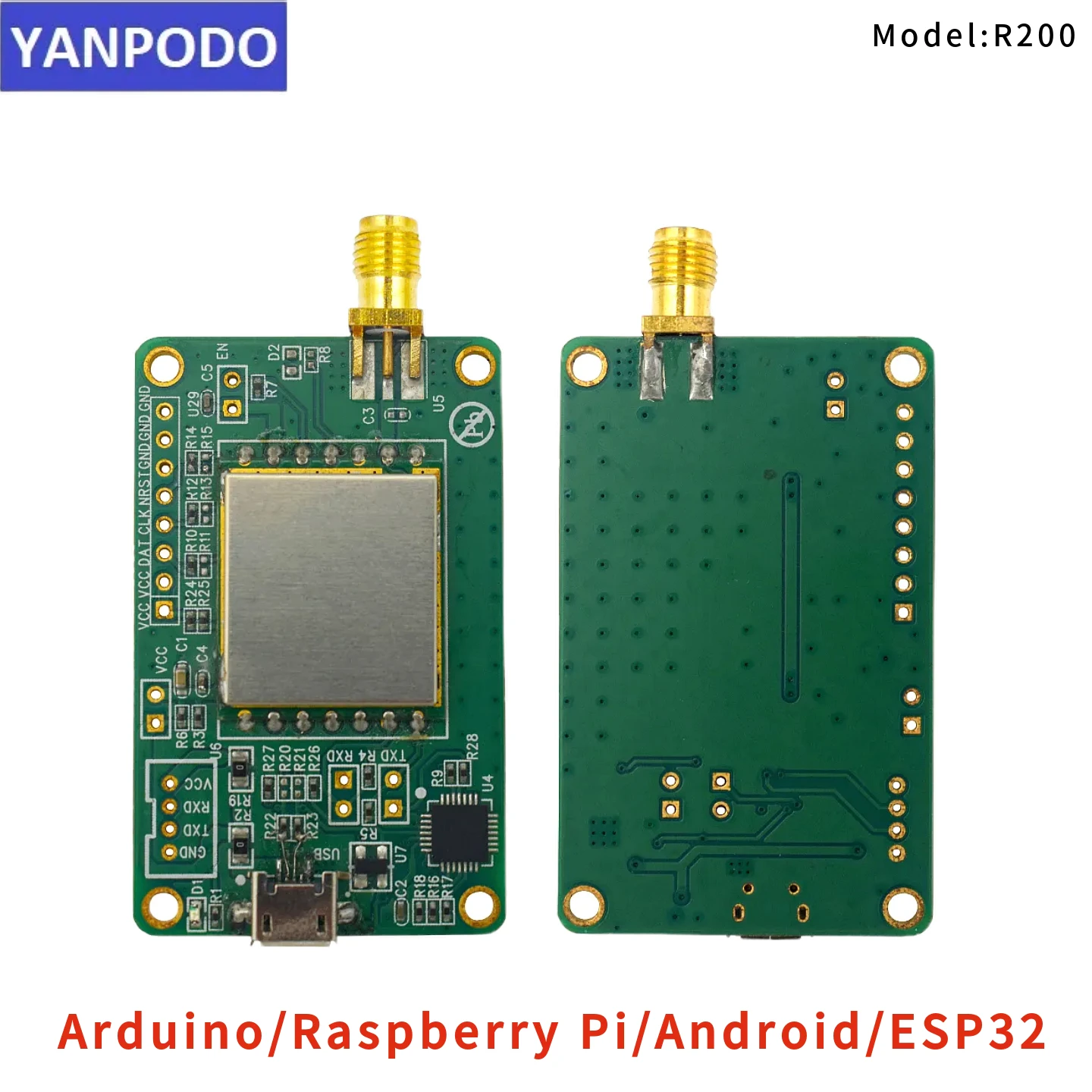 UHF RFID Reader R200 Chip 0-20m Long Range USB TTL RJ45 Desktop Module With SDK Test Tag For ESP32 Raspberry Pi STM32 Arduino