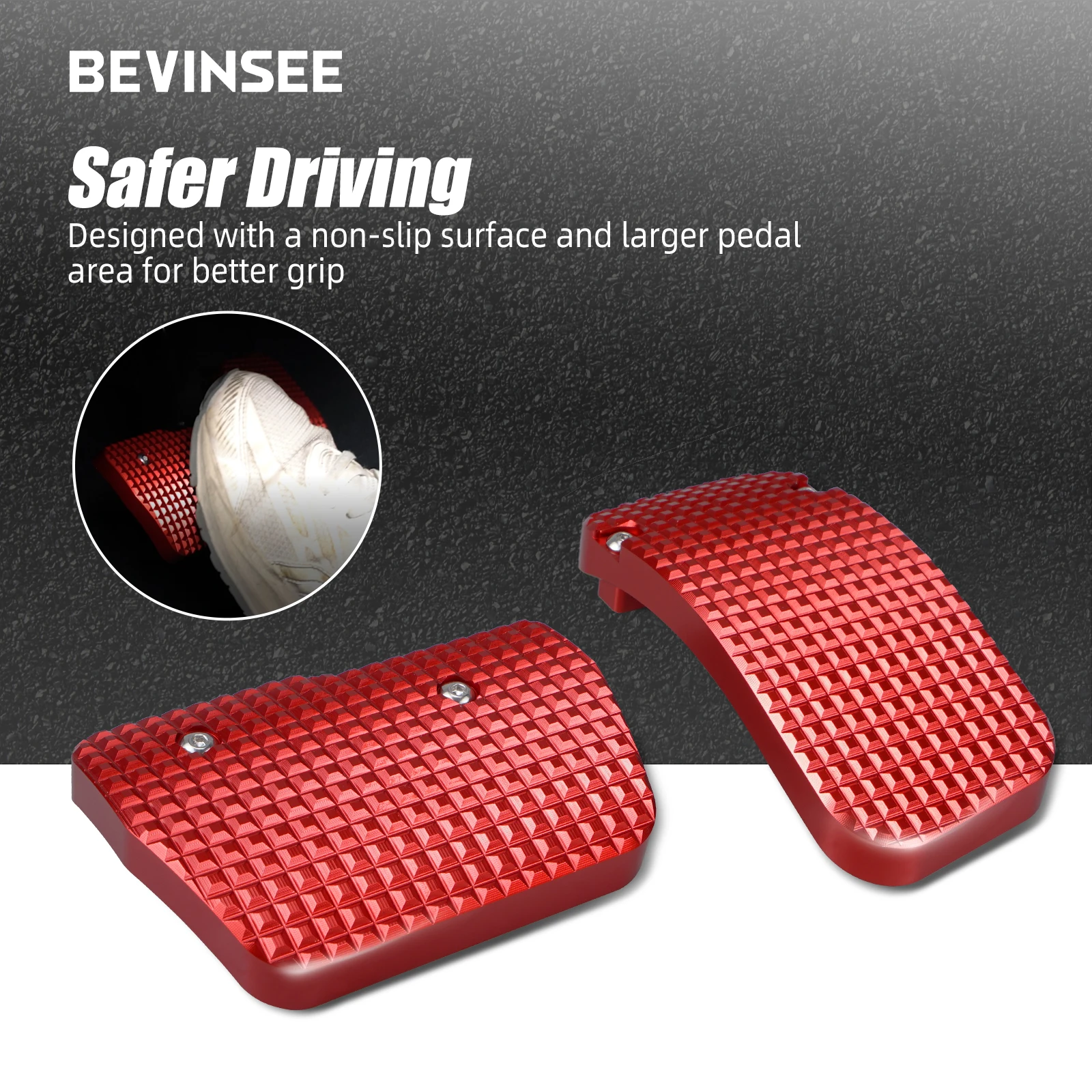 BEVINSEE Car Pedal Cover Brake & Gas Pedals for VW Golf 7 for Golf MK7, for Audi A3 8V, for SEAT Leon 5F, for Skoda Octavia 5E