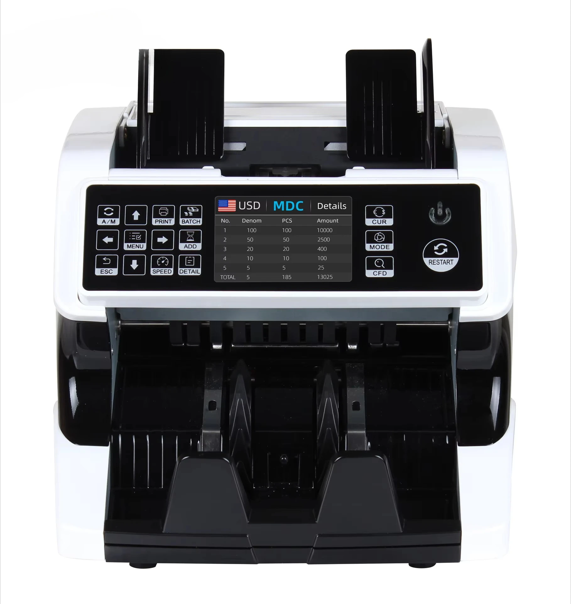 Scanning  Money Counter Money Counting Machine Bill Multi Currency Language Vertical Counting Machine With Dual CIS Image
