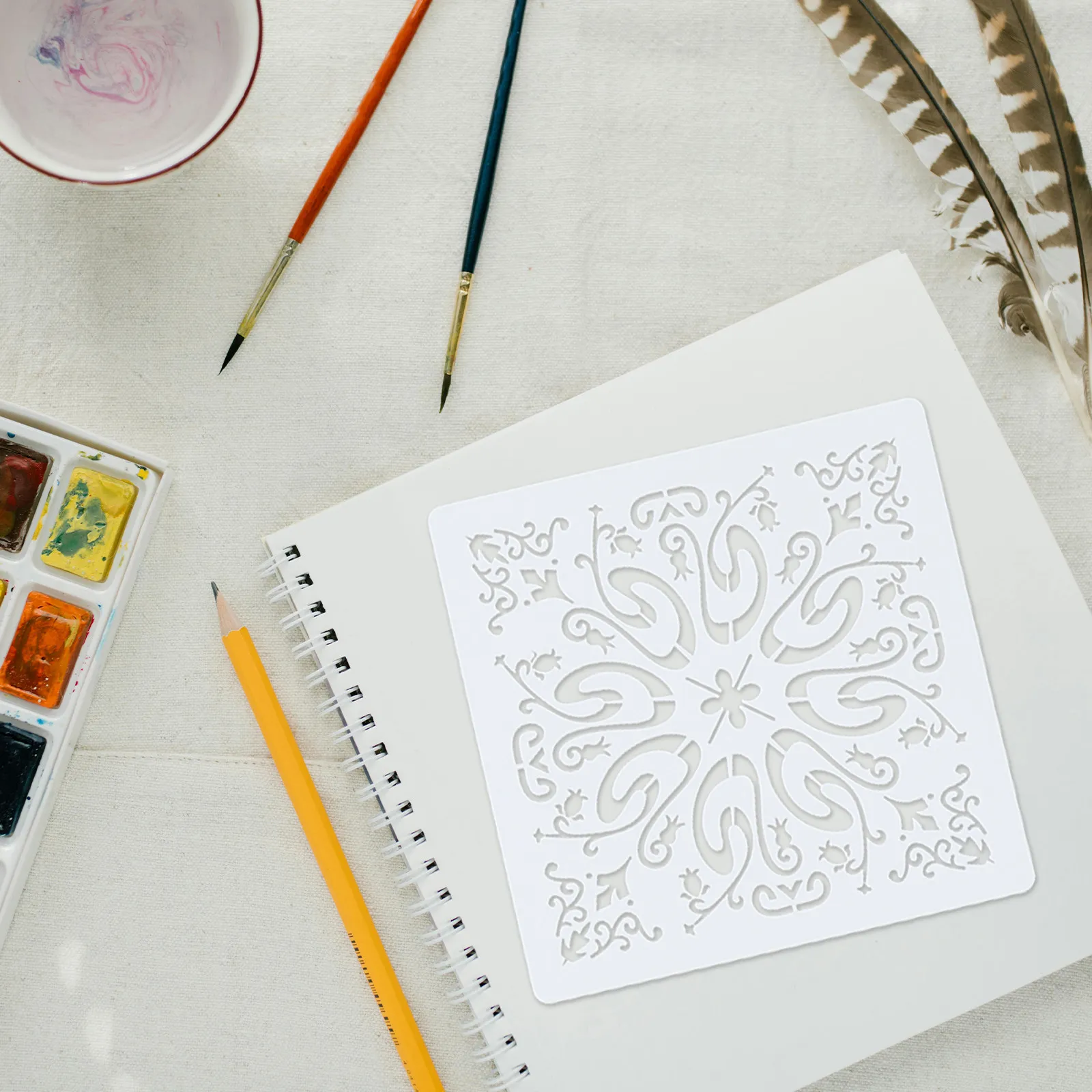 7Pcs Paint Stencils Flexible Mandala Patterns DIY Craft Supplies Reusable Decorative Painting Stencils Compact
