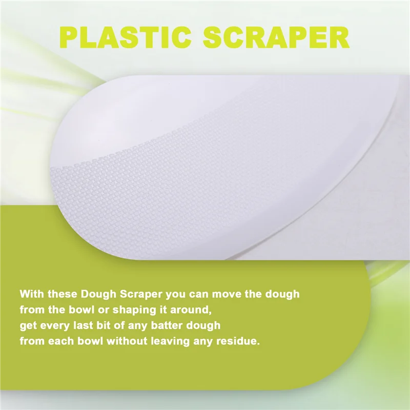 Y50A-2 Pieces Dough Scraper Bowl Scraper Food-Safe Plastic Dough Cutter Flexible Plastic Scraper Practical Bench Scraper