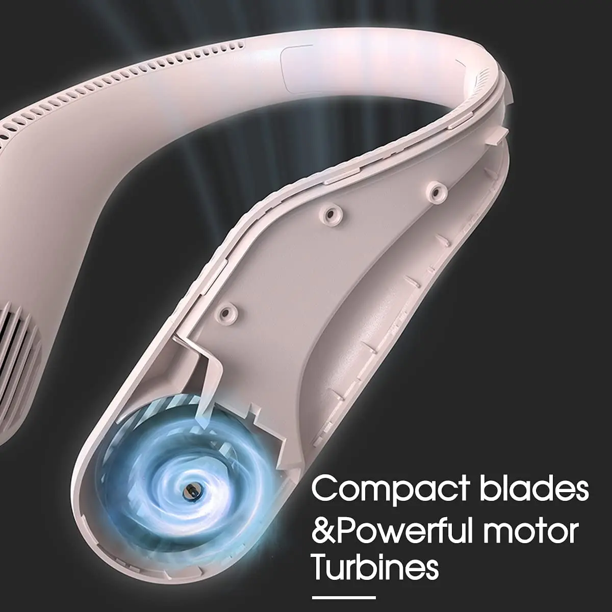 مروحة بطارية كهربائية محمولة قابلة لإعادة الشحن عبر USB، مروحة رياضية بشريط حول الرقبة بدون استخدام اليدين، مروحة رقبة معلقة كسولة