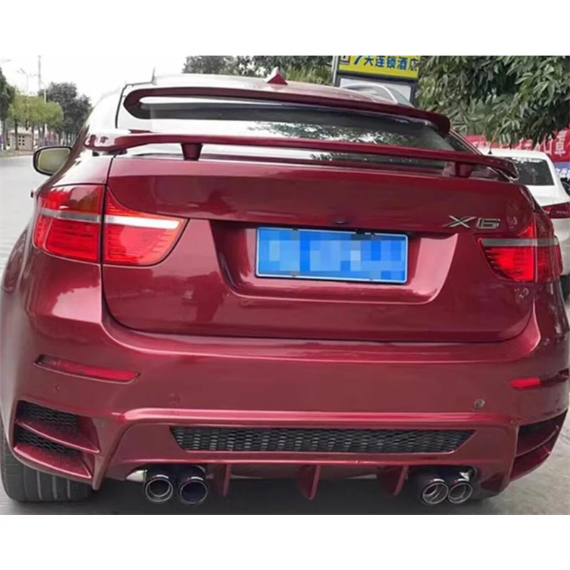 

Использование для BMW X6 E71 E72/2008-2014 GT, аксессуары для спойлера, АБС-пластик, комплект кузова хвостового крыла багажника автомобиля, глянцевый черный