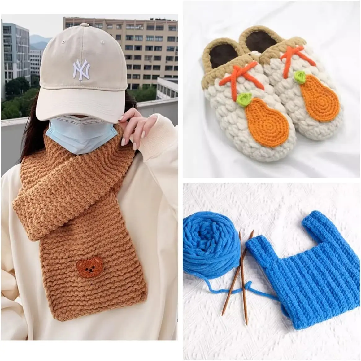 1pc New 100g/ball Ice Line Thick Yarn Knitting Yarn Colorful Chunky Soft Crochet Yarn DIY Knitting Scarves Hats Sweater Blanket