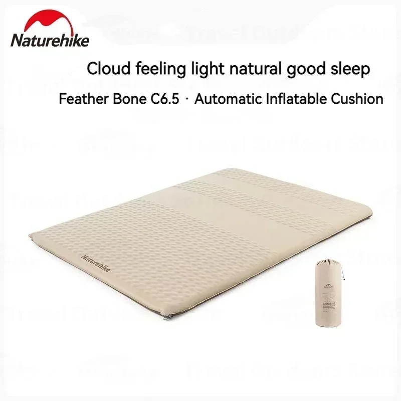 Naturehike C6.5 Camping Automatic Inflatable Cushion Self-inflating Mat Single Double Bed Sponge Sleeping Pad Ultralight Mats