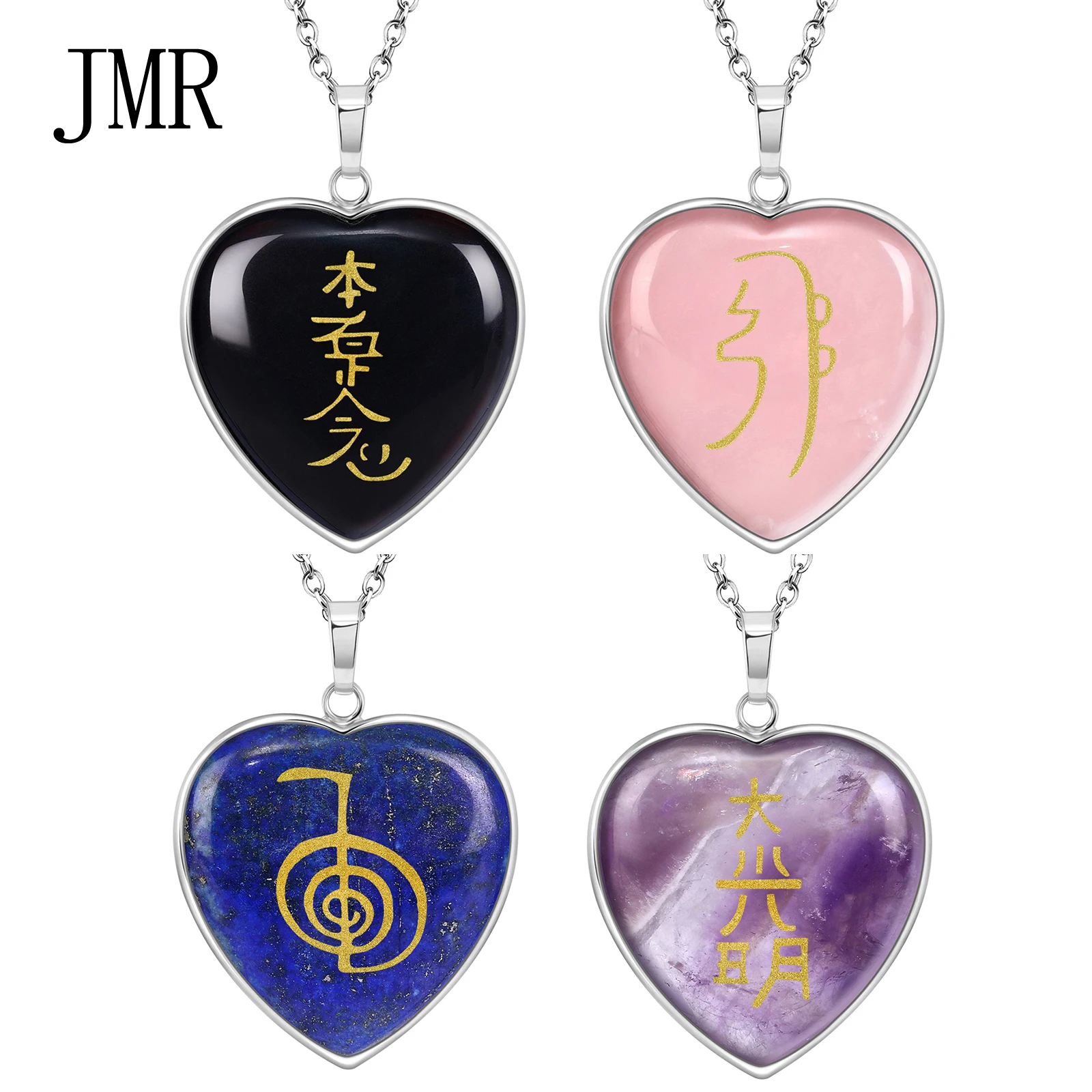 

Ожерелье с четырьмя символами Рейки: Cho Ku Rei Sei He Ki Hon Sha Ze Sho Nen Dai Ko Myo Usui, энергетический кулон для целителей, дистанционное исцеление