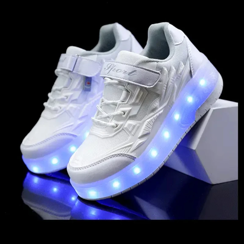 Fashion New Children Luminous Two Wheels Roller Shoes Kids Roller Skates Boys Girls Wheels Sneakers