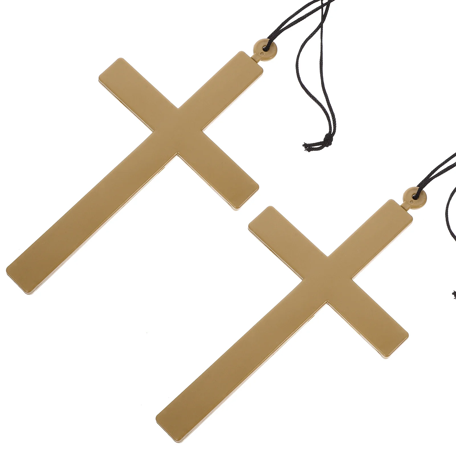 

2Pcs Cross Pendant Necklace Big Priest Nun Costume Accessory for Halloween Party Cosplay Decor Prop Religious Jewelry