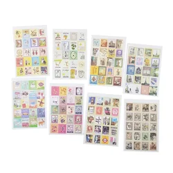 4sheets/lot cartoon Stamp scrapbooking Stickers Alice British Memory  Paris Little Prince Decoration Diary Sticker