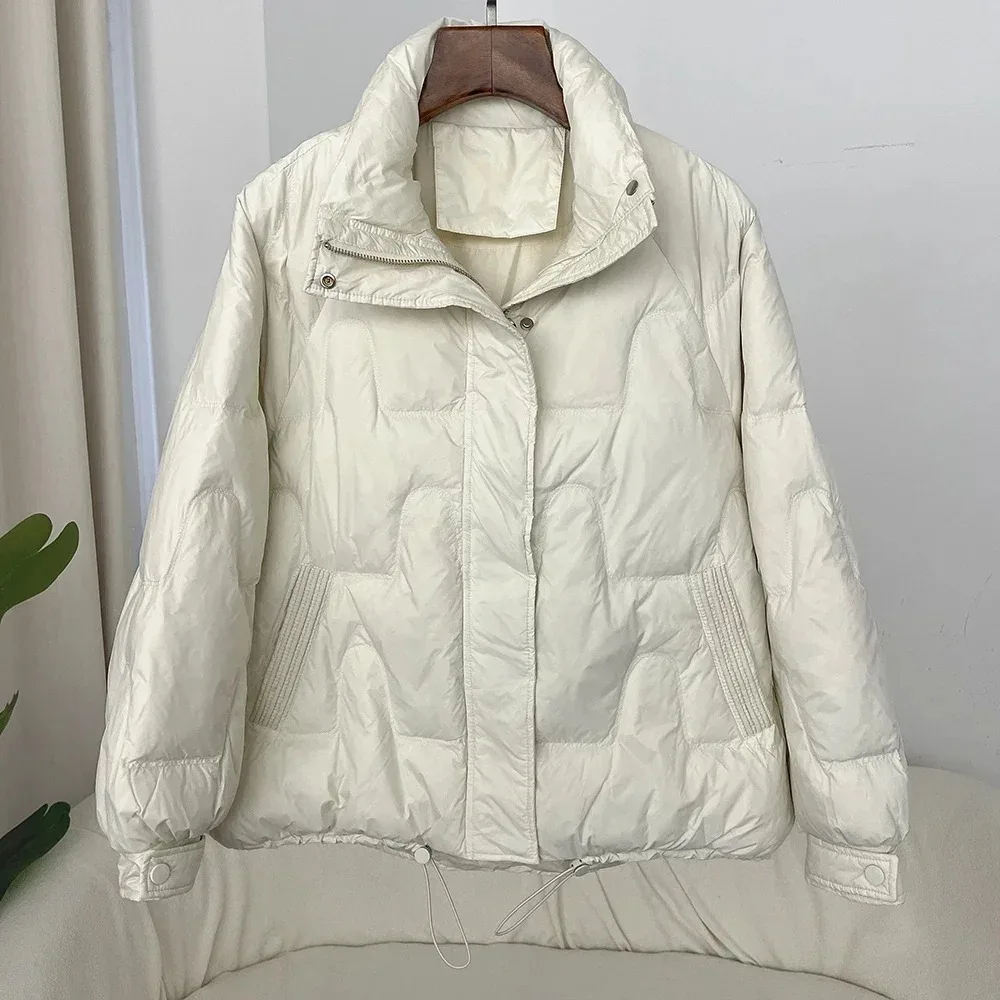 2024 New Autumn and Winter Thickened Warm Down Jacket 50% White Duck Down Women\'s Loose Casual Daily Commuting Wear