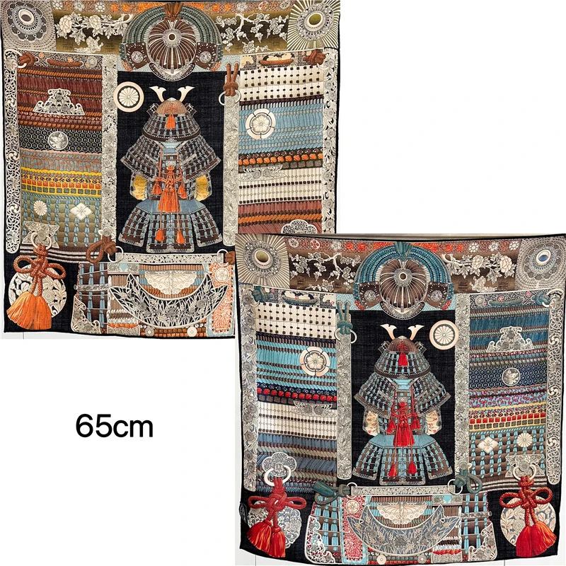 

Japanese Vintage Scarf Silk Wool Square Bandanas Luxury Designers Herms Rolled Shawls Warm Soft Neck Scarves Christmas Gift 65CM