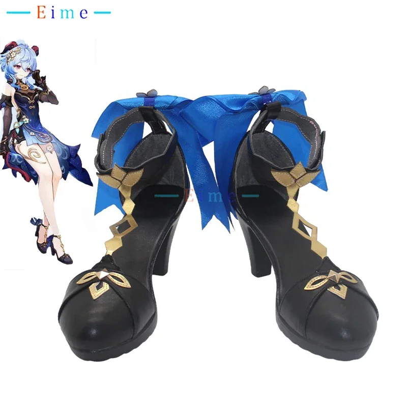 Ganyu Cosplay Shoes Genshin Impact Cosplay Prop PU Leather Shoes Halloween Carnival Boots Custom Made