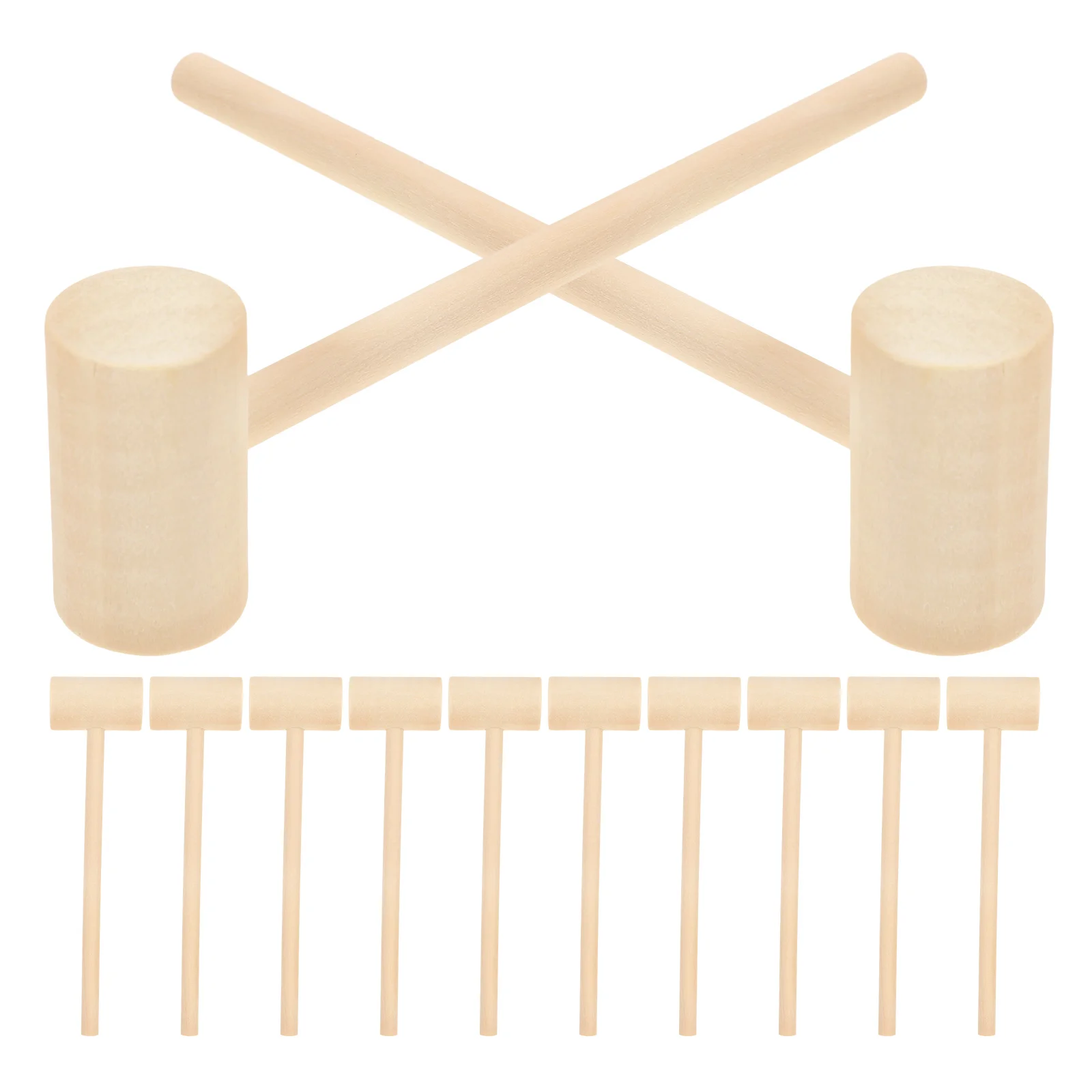 

12 Pcs Wood Hammer Toy Safe High Quality Environmental Mini Mallet Eye Coordination Muscle Development Toddler