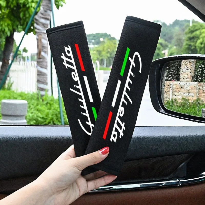 2Pcs Car Safety Belt Cover Adjustable Seat Belt Cover Shoulder Strap Covers For Giulietta Auto Accessories