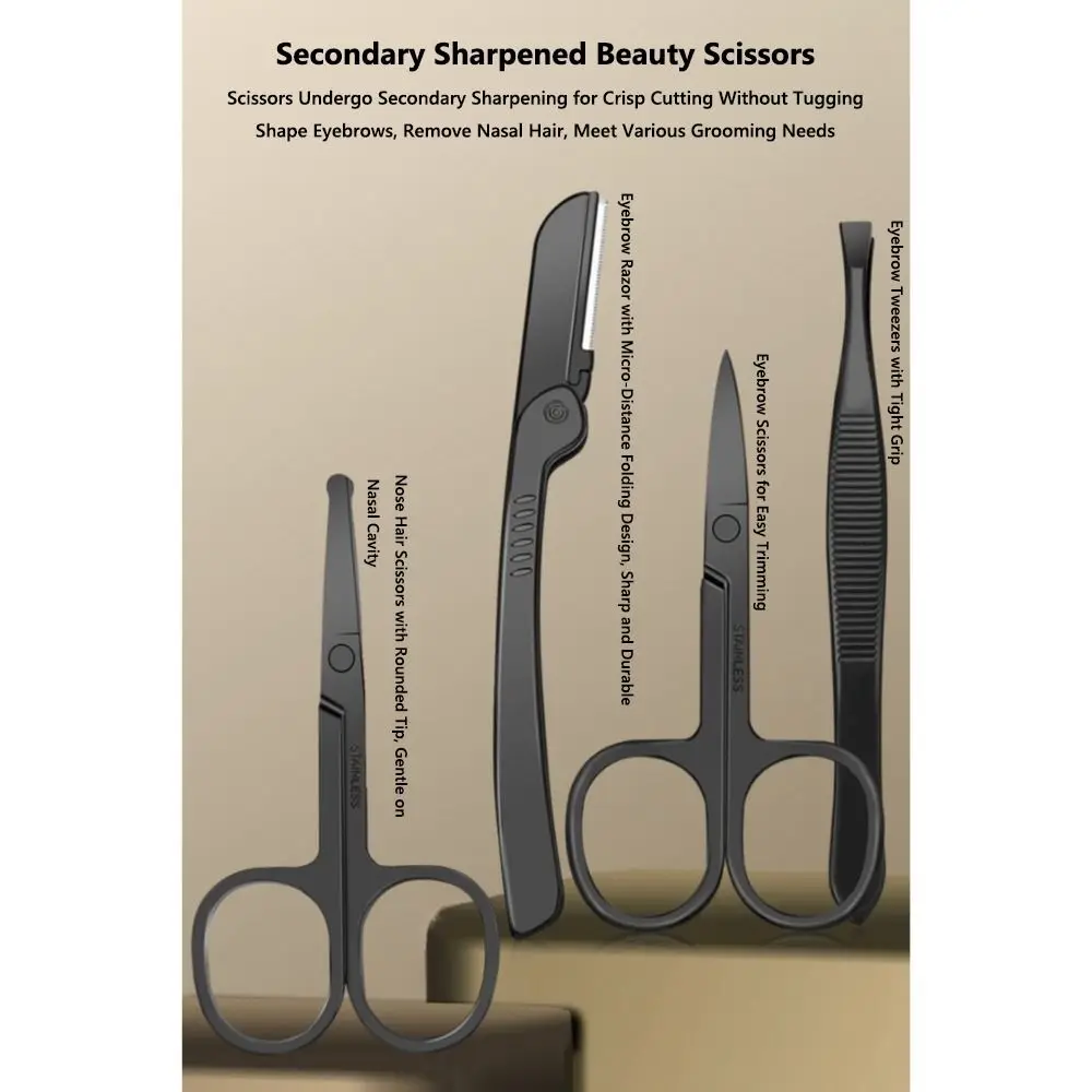 Conjunto de cortador de unhas preto de aço inoxidável com caixa de viagem kit de manicure pedicure portátil cuidados com as unhas conjunto aparador