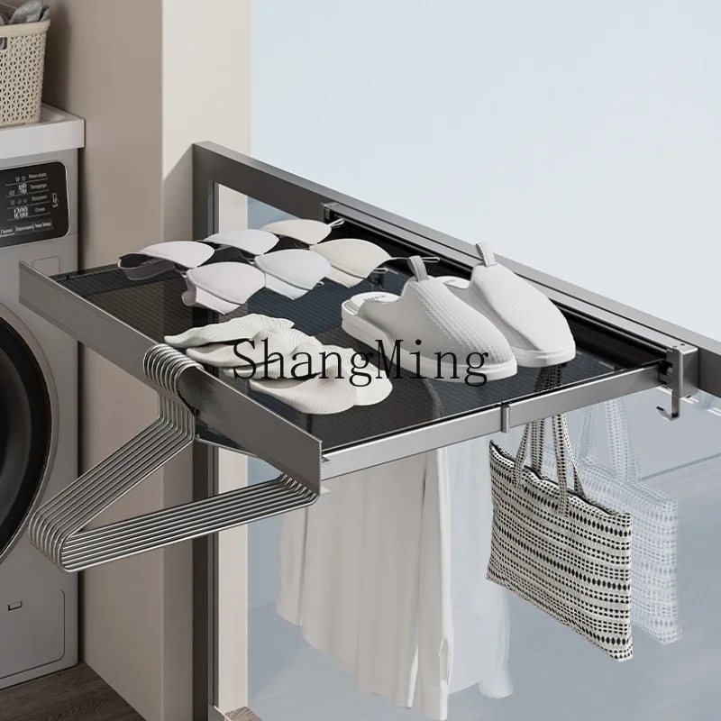 

CL Folding Drying Rack Invisible Telescopic Drying Net Non-Punching Indoor Balcony Hook Drying Clothes Shoes Socks Artifact