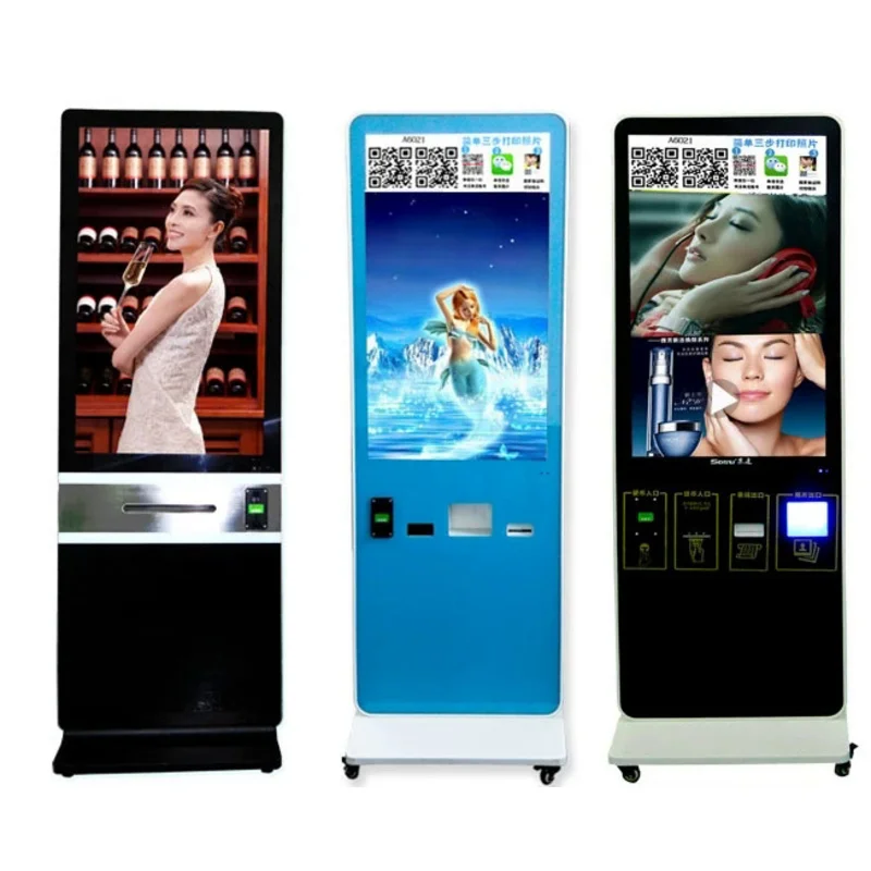 21.5 42 Inch Digitale Instant Lcd Tft Hd Display Self Service Instagram Lobby Foto Booth Kiosk Met 3G Vga/Dvi/Hdmi/Printer