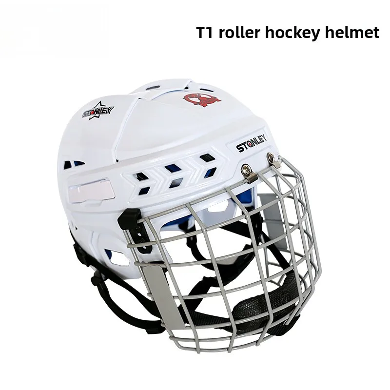 Roller Hockey Helmet with Full Face Cage, Protective Headgear for Street Hockey, Floor Hockey and Training