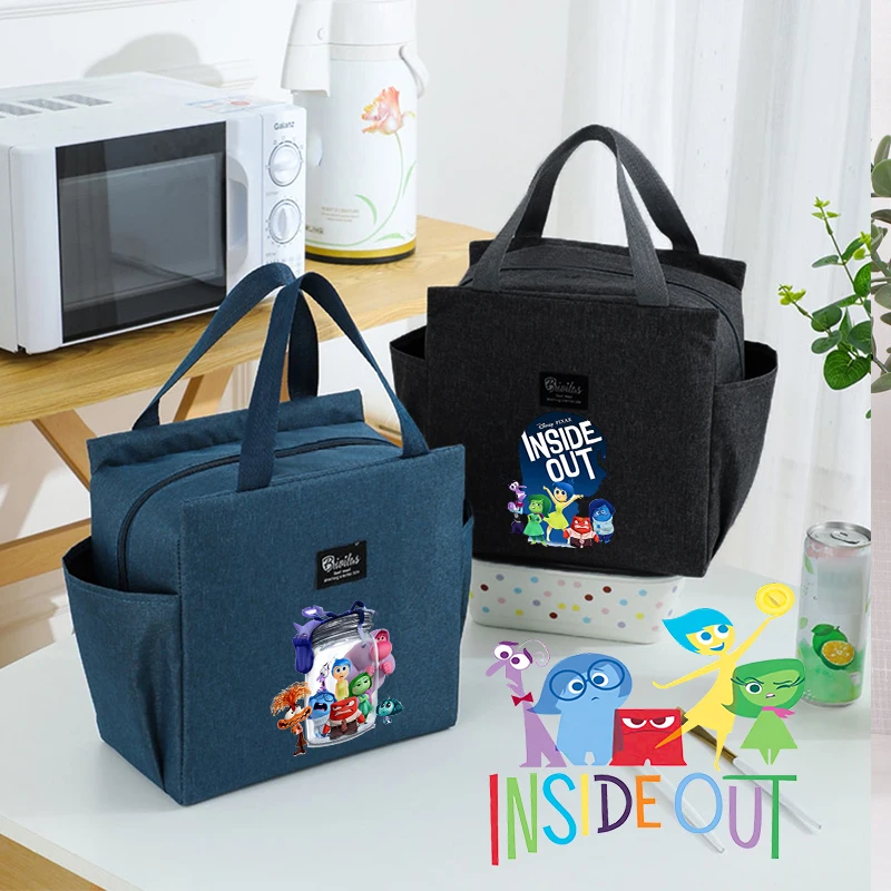 Disney Inside Out Lunch Bags Anime Envy Fear Anger Sadness Picnic Bag Cartoon Insulated Meal Storage Pack Lunch Boxes for Kids